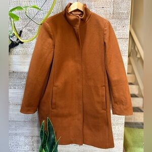 Old Navy | Funnel Neck Acrylic/Wool-Blend Coat - Women's L, Camel Tan